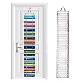 Vinyl Roll Holder with 60 Compartments and Keeper with Door Hooks and Strap, Clear Vinyl Organizers Holder Wall Mount for Home Craft Closet Wall Door (Grey)