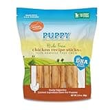 Canine Naturals Puppy Chicken and Rice Chew - Rawhide Free Puppy Treats - Made with USA Chicken - All-Natural & Easily Digestible - 10 Pack of 5-Inch Sticks for Puppies