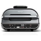 Ninja Foodi 5 In 1 Indoor Grill and Air Fryer with Surround Searing, Removable Grill Gate, Crisper Basket, Cooking Pot, and Smoke Control System