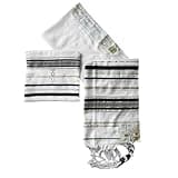 TerraSantaStore Jewish Black Tallit Shawl Prayer Scarf Star of David Tzitzit w/Pouch Bag for Men Women 72 x 22 Bar Mitzvah Gift Pomegranates and Menorah from Israel Christian