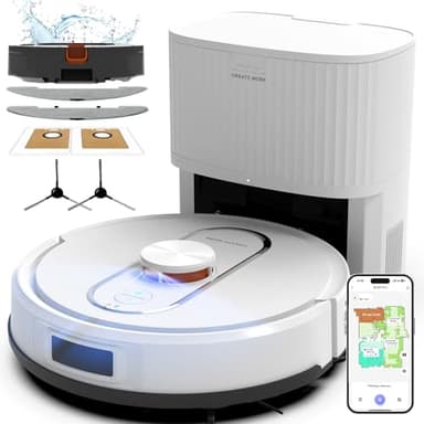 Robot Vacuum and Mop, Robotic Vacuum with Mapping, Self-Emptying Station for 90 Days Hands-Free Cleaning, LiDAR Navigation, No-Go Zones, Wi-Fi/App/Alexa Voice Control, for Carpets and Hard Floors