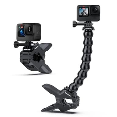 Sametop Jaws Flex Clamp Clip Mount Gooseneck Mounts Compatible with GoPro Hero 13 12 11 10 9 8 7 6 5 4 Session 3+ 3 2 1 Max DJI Osmo Akaso Action Cameras
