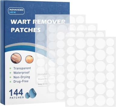 KUNJAYER Wart Remover Patches, Skin Care Removal Patches with Maximum Strength, Fast & Easy Operate Waterproof Invisible Sticker-144pcs