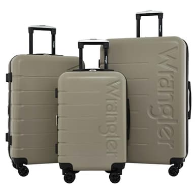 Wrangler Maverick 3 Piece Luggage Set, Silver Sage