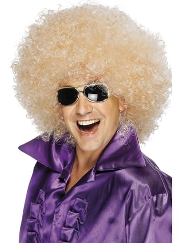 Smiffys mens Afro Wig, Mega-huge Costume Wig, Blonde, One Size US