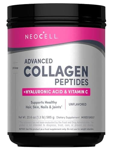 NeoCell Super Collagen Powder, Collagen Plus includes Vitamin C & Hyaluronic Acid, Promotes Healthy Hair, Beautiful Skin, & Nail Support, Collagen Type 1 & 3, 12g Collagen per Serving, 20.6 Oz