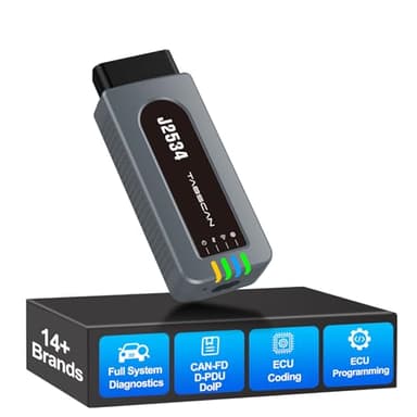 Tabscan J2534 Pass-Thru Programmer for Diagnostics and Programming, J2534 Reprogramming Tool with All System Diagnostics, ECU Coding, ECU Programming Fit for 14+ Vehicle Brands