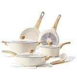SENSARTE Ceramic Cookware Sets, Pots and Pans Set Nonstick, 14-Piece Induction Cookware, Non-toxic Healthy Non Stick Kitchen Cooking Set, with Frying Pans Set, PFAS PTFE PFOA PFOS Free