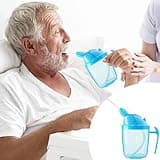 VOPHIA Drinking Beaker Cup for Disabled Adults, Convalescent No Spill Feeding Cup with Straw for Elderly Maternity Drink Water Porridge Soup 350ml (Blue)