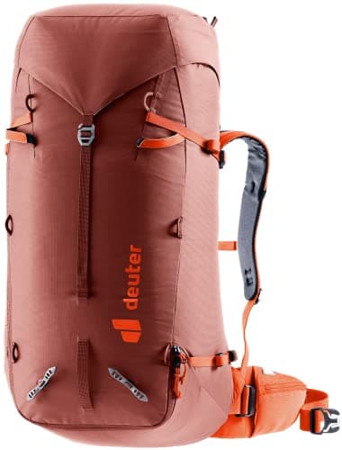Deuter Guide 44+8 Backpack I Alpine Climbing & Mountaineering Pack - Redwood-Papaya