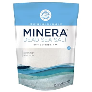 Minera Fine Grain Dead Sea Salt for Bath & Soaking – 2 lbs, Fast-Dissolving, 100% Pure & Natural, Unscented, Skin-Nourishing Sea Salt