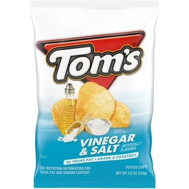 Tom's Vingear & Salt Potato Chips | 5.5 Ounce,1 3, & 12 Count, Riega Snacks (Pack of 1)