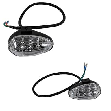 Front Lights Left and Right Set, Fits Most Chinese Scooters, Motor Mopeds and other Powersports Vehicles. OEM Parts For Wolf Brand Scooters. Fits Wolf Rugby 49cc / Wolf Rugby 2 150cc