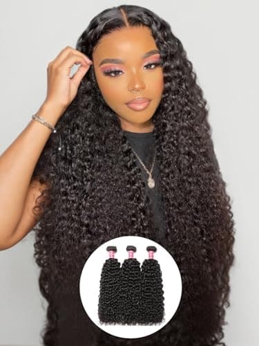 Nadula Malaysian Curly Human Hair Weave 3 Bundles 22 20 18 inches, 100% Unprocessed Virgin Jerry Curly Human Hair Weft Extensions for Women Natural Color