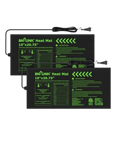 BN-LINK Durable Seedling Heat Mat for Seed Starting 10" x 20.75", 2 Pack Waterproof Warming Mats Plant Heating Pad for Seed Germination, Indoor Growing, Hydroponic, Greenhouse, ETL Listed