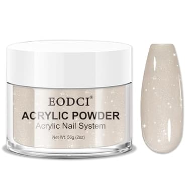EODCI Glitter Nude Pink Acrylic Nail Powder, 2oz Acrylic Powder Dip for Nails, Long Lasting Salon Quality, Professional Nail Powder for Manicure Nail Art, Fake Nails, Nail Carving & Extensions