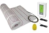 30 Sqft Mat, Electric Radiant Floor Heating System with Digital Floor Sensing Thermostat, Includes 2 Floor Temperature Sensors and Installation Monitor, Heated Floor System, Radiant Floor Heating Mat