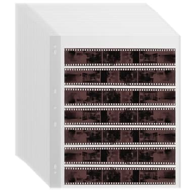100 Pcs 35mm Film Negative Sleeves Film Negative Storage Presentation Materials 35mm Size Negative Pages Holds Seven Strips of Six Frames Help You Collect and Organize Film