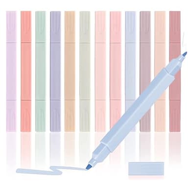 Dancepanda Bible Highlighters Assorted Colors,Highlighters for Bibles that Do Not Bleed(Dual-Tip,12PCS)