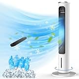 Windowless Portable Air Conditioners, 36’’ Evaporative Air Cooler w/Remote, 2.5L Water Tank & 4 Ice Packs, 12H Timer Auto-off, 70° Oscillating, Quiet Cooling Tower Fan For Bedroom Living Room Office