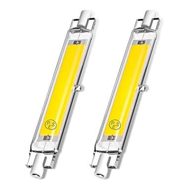 Lustaled 118MM R7S COB LED Bulbs, 9W J Type 118MM Double Ended LED Lights 120V T3 R7S Base 100W Halogen Floodlight Replacement for Garage Speciality Lighting Floor Lamps (Daylight 6000K, 2-Pack)