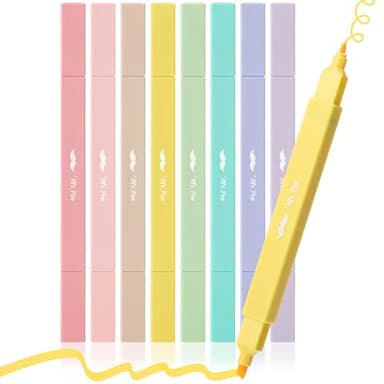 Mr. Pen- Dual Tip Aesthetic Highlighters, 8 Pack, Chisel & Fine Tips, Pastel Colors, Cute Assorted Colors, Cute High lighters for School, Highlighter Set