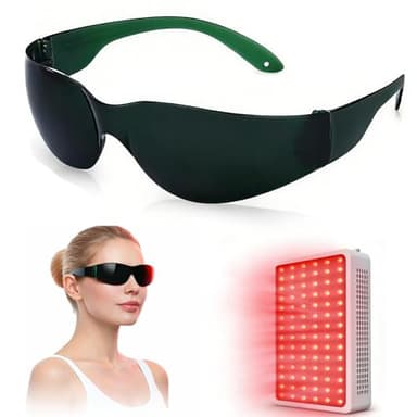 Dubofu Red Light Therapy Glasses, Eye Protection for Red Light & Near Infrared 600–900nm, Lightweight Comfortable Safety Glasses