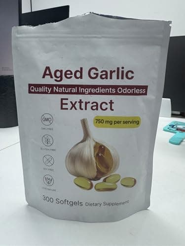 Aged Garlic Extract – 300 Count Odorless Garlic Supplement for Heart & Immune Support – Non-GMO, All-Natural Softgels, 2-Year Matured for Antioxidant Wellness (1)