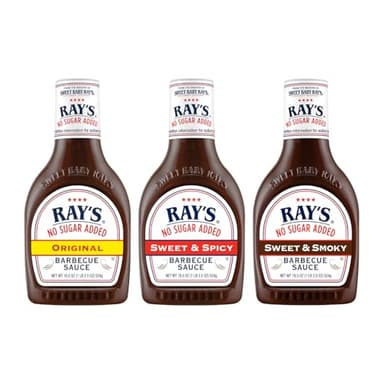 Sweet Baby Ray’s Gourmet Barbecue Sauce Bundle 1 No Sugar Added Sweet & Smoky, 1 No Sugar Added Original, 1 No Sugar Added Sweet & Spicy. 3 CT (Variety Pack)