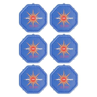 Solar Sun Rings UV Resistant Above Ground Inground Swimming Pool Hot Tub Spa Heating Accessory Heater Solar Cover, Blue (Octagon, 6 Pack)