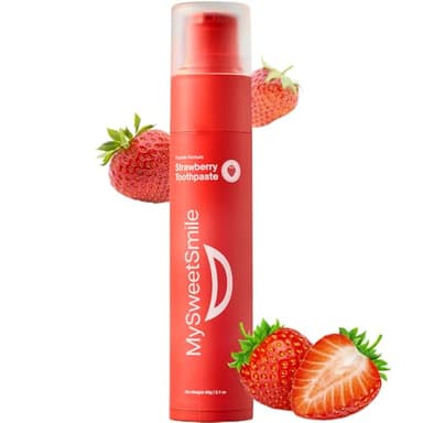 MySweetSmile Strawberry Toothpaste – Advanced Fluoride Formula – Strengthens Enamel & Prevents Cavities – Dentist-Approved & Enamel-Safe – IndyBest Award-Winning Brand - Makes Brushing Fun Again - 60g