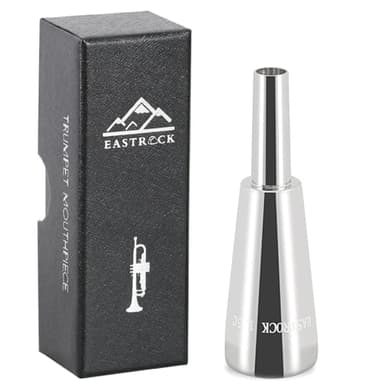 EASTROCK Trumpet Mouthpiece1.5C Trumpet Mouthpiece Brass Bullet Shape Instrument Accessories Silver