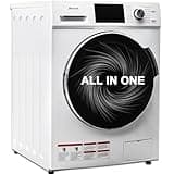 All in One Washer and Dryer Combo 24", 2.7 cu.ft Front Load Washer Dryer in One 26 lbs,16 Cycles, for Apartment,Dorm Use, White