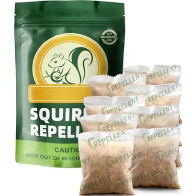 Squirrel Repellent Outdoor, Chipmunk Repellent Outdoor, Squirrel Repellent for Attic, Keep Squirrels Away, Squirrel Deterrent for Garden, Covers 120 sq ft of Space, 3 Months Protection -8 Packs