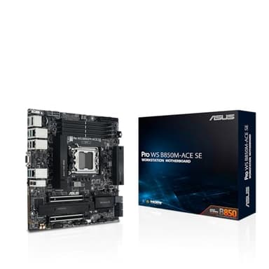 ASUS Pro WS B850M-ACE SE AMD AM5 B850 mATX MicroATX Business motherboard, PCIe 5.0 x 16, DDR5, 2x PCIe 5.0 M.2, PCIe 5.0 MCIO, U.2, 10G & 2.5G LAN, USB4®, ASUS Control Center Express Remote Management