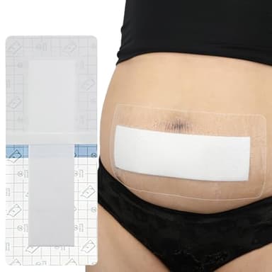 14 Pcs Waterproof C Section Shower Wound Protector 4"x8" Tummy Tuck Scar Incision Abdominal Bandage Hysterectomy Recovery Must Haves Post Surgery Dressing Cover