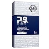 PS Condoms Extra Large Latex Condoms for Men - Odorless and 100% Vegan - Exceptionally Thin, Lubricated, and Clear Condoms - XL 12 Pack