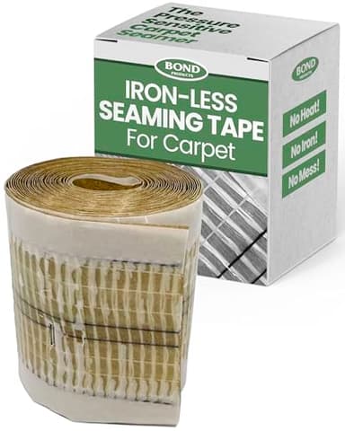 Bond Heatless Carpet Tape - Seam Adhesive for Carpet Repair, Rug Binding, & Upholstery - DIY Binding & Joining Tape - Outdoor Tape & Seam Sealer - Self-Adhesive 15 Ft Roll