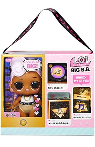 LOL Surprise Big B.B. (Big Baby) D.J. – 11" Large Doll, Unbox Fashions, Shoes, Accessories, Includes Playset Desk, Chair and Backdrop