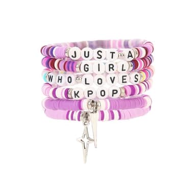 Byqone 6Pcs K-pop Merch Bracelet for Teen Girls Women, Music Gifts for K-pop Fans, Kpop Bracelet Gifts for Girls Birthday Party Decorations Friendship BFF Gifts for Fans Decor