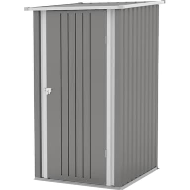 Patiowell 3 x 3 FT Outdoor Storage Shed,Small Garden Tool Storage Shed with Sloping Roof and Single Lockable Door, Outdoor Shed for Backyard Garden Patio Lawn, Grey