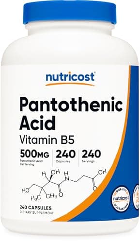 Nutricost Pantothenic Acid (Vitamin B5) 500mg, 240 Capsules