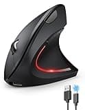 TECKNET Ergonomic Mouse, Rechargeable Vertical Ergo Mouse Wireless 800-4800 Levels 5 Adjustable DPI, Silent 2.4GHz Optical Carpal Tunnel Mouse for Right Hand, USB Wireless Mouse for Laptop, PC