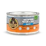 Gorilla Waterproof Patch & Seal Rubberized Sealant Paste, 12.8 Ounce Can, Clear (Pack of 1) - Stops Leaks, Flexible Gap & Crack Filler, Shrink & Mildew Resistant, Paintable