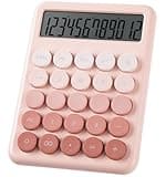 Calculator, Desk Calculators, Cute Pink Calculator, 12 Digit with Large LCD Display, Basic Standard Calculator, Big Button, Aesthetic Calculator, Mechanical Calculator for Office School