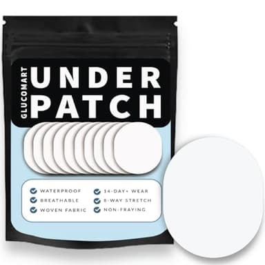 Glucomart Universal Adhesive Underpatch for Dexcom G6 & Dexcom G7, Guardian, Libre CGM sensors, and Omnipod Hypoallergenic - 10 Pack Adhesive Barrier Patches for People with CGM Adhesive Allergies