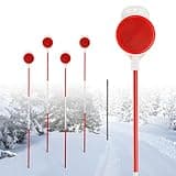 Driveway Markers,4Pcs 50 Inch Double Sided Reflective Driveway Markers for Snow Plowing with Driveway Stake Installation Bit, High Visibility Red White Reflectors for Driveway Entrance, Snow Plowing