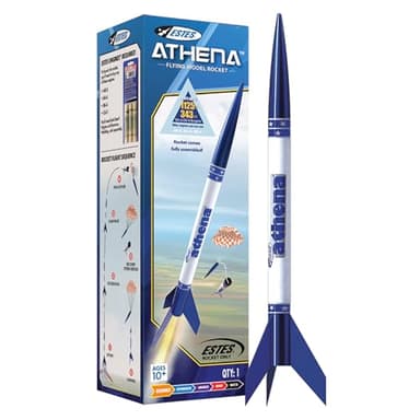 Estes 2452 Athena Rocket-Building Kit, Prebuilt Beginner Flying-Rocket Model Kit for Ages 10+, Blue