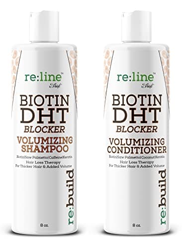 NATURAL Volumizing Shampoo and Conditioner for Hair Growth - DHT Blocking Formula with Biotin for Thinning Hair and Hair Loss Prevention for Men & Women