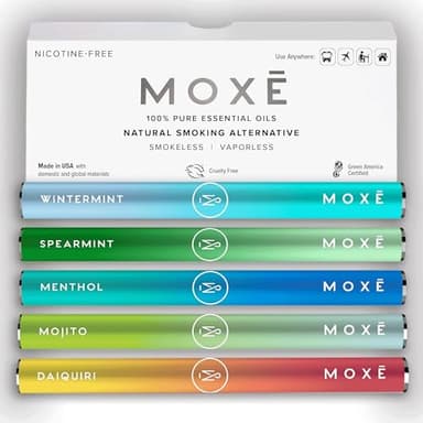MOXE Natural Air Inhaler Variety 5 Pack | Non Electric Long-Lasting Flavored Air Refreshing Support | Oral Fixation Menthol Essential Oils, Craving Relief - New Daiquiri and Mojito Flavors